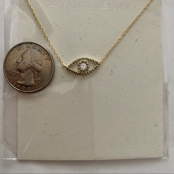 Store Closing‼️ Gold & Rhinestone Evil Eye Necklace - Picture 2 of 2